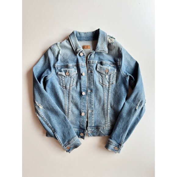 MOTHER The Bruiser Love Gun Cropped Fit Stretch Denim Jacket, Size S - Picture 5 of 16